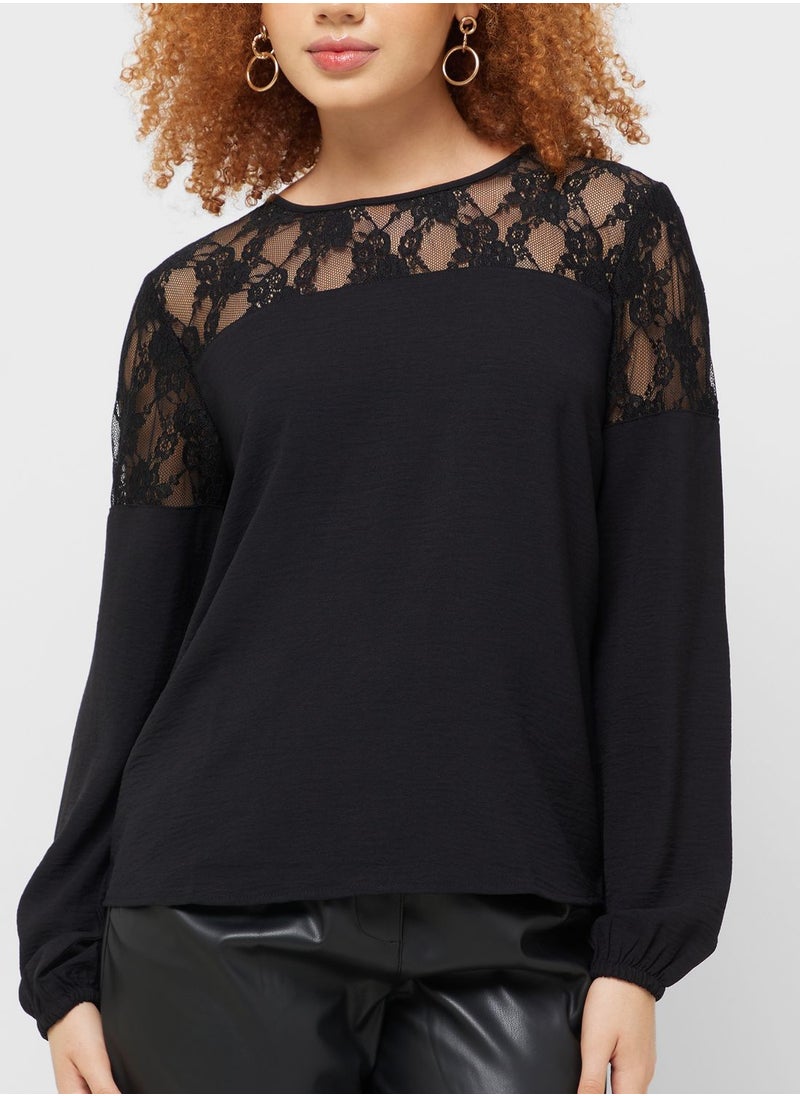 Jacqueline de Yong Lace Detail Top  - Image 3