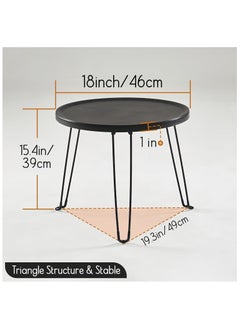 Generic Small Round Folding End Table, Movable Coffee Table with 3 Legs, Simple Modern Unit Table， Nightstand End Table for Small Spaces, Bedroom, Living Room, Modern Bedside Table, Side Table for Small Spaces (Color : Black)  - Image 4