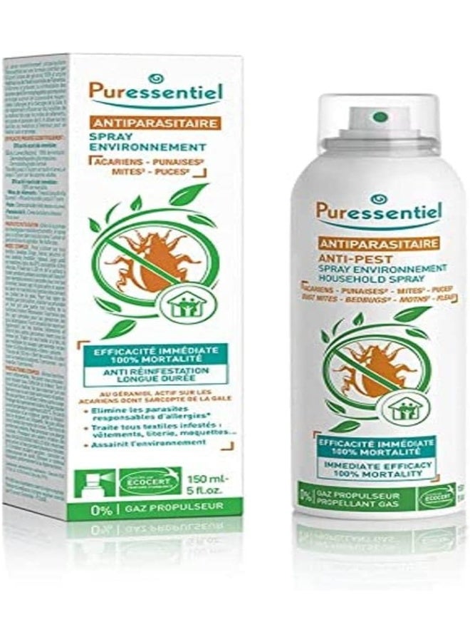 Puressentiel Anti Pest Fabric Spray Effective On Dust Mites, Bedbugs, Fleas And Moths 100% Instant Efficacy 150Ml
