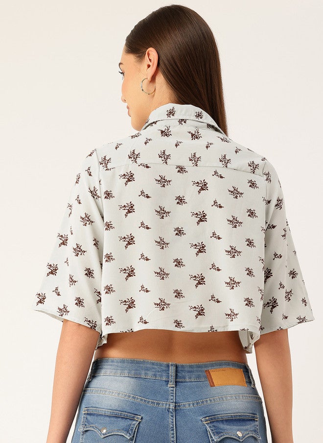 Rue Collection Floral Print Crop Top for Women - Image 4