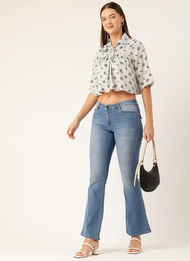 Rue Collection Floral Print Crop Top for Women - Image 5