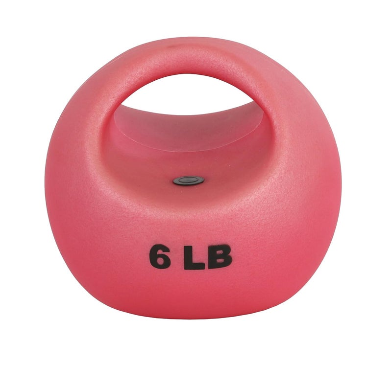 Cando 10-3292 One Handle Medicine Ball, 6 lb, Red - Image 1