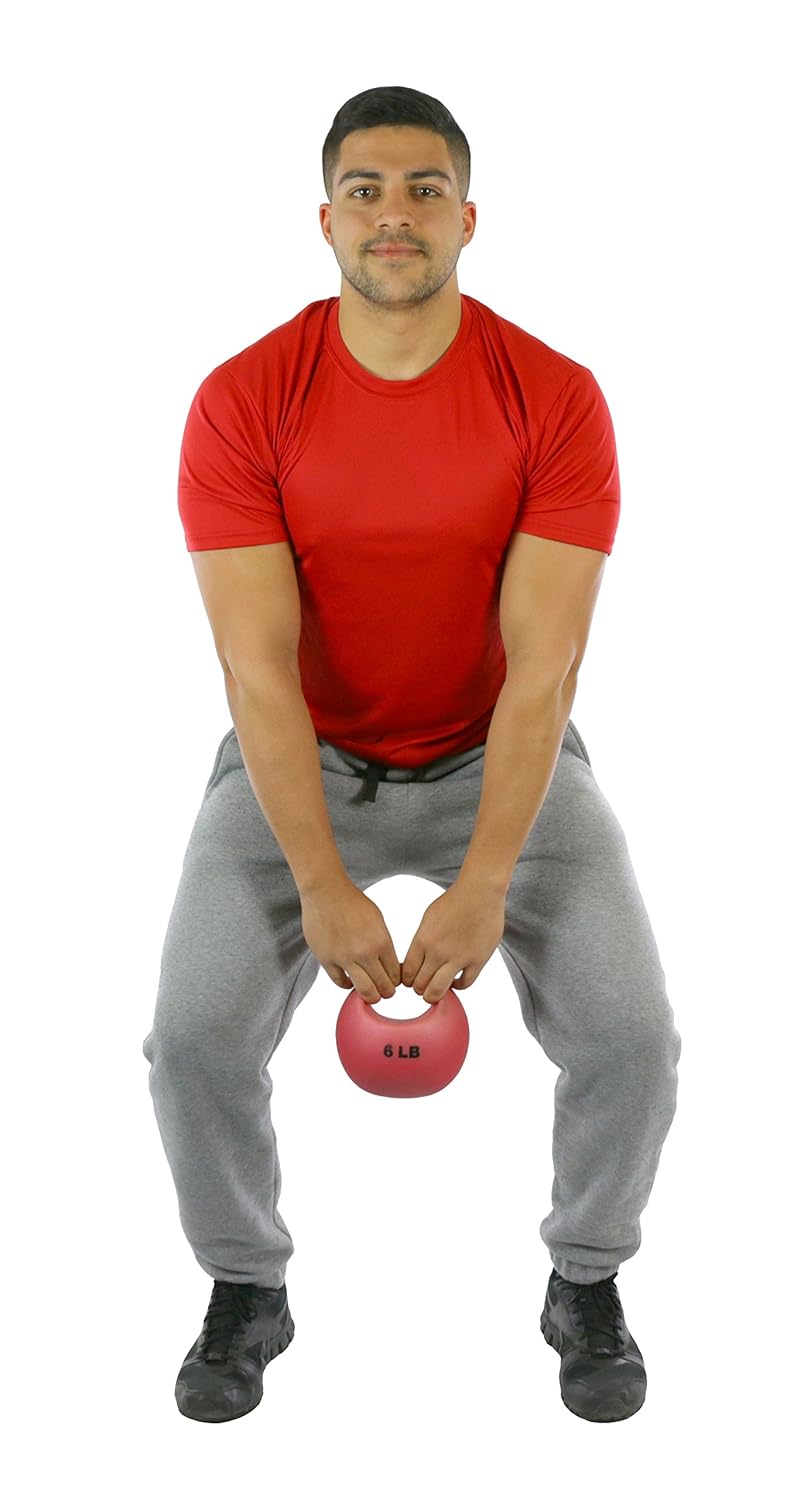 Cando 10-3292 One Handle Medicine Ball, 6 lb, Red - Image 2