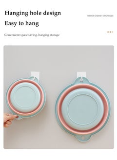 DUNISO Collapsible Wash Basin, Portable Plastic Laundry Tub, Multiuse Plastic Washing Basket With Hanging Hole, Space Saving, Suitable For Bathroom, Kitchen, Camping, Outdoor, Diameter 30.5cm  - Image 2