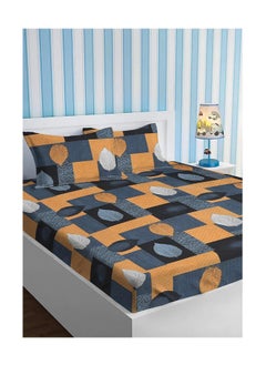 BSB HOME Premium Glace Cotton 180 TC King Fitted Bedsheet Set  with 2 Pillow Covers 183x198 +25 Cms – Multicolor  - Image 1