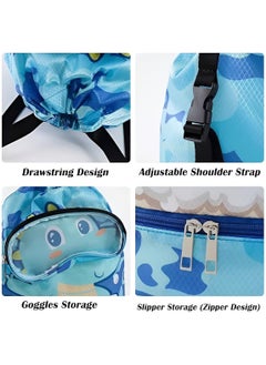 Generic 2 Pack Drawstring Swim Bags for Kids,Children's swimming backpack,Waterproof Beach Bag,Travel Dry Wet Separated Bag With Shoe Compartments,Draw String Bag for Gym Swimming Camping Hiking Dance  - Image 5