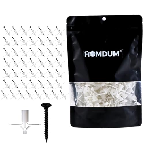 Homdum Toggle Drywall anchor - Butterfly Nylon Plug Size 10 x 35 mm 50 nos with Drywall screw 50 nos total items100 nos. - Image 1