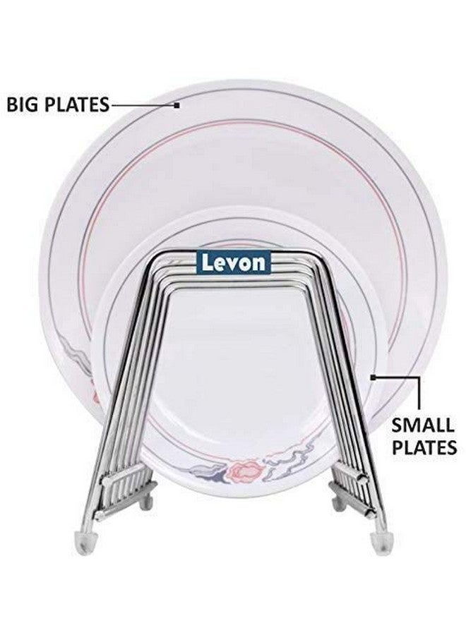 LEVON Stainless Steel Plate Rack | Dish Rack | Plate Stand | Dish Stand | Lid Holder Utensil Rack for Kitchen - 6 Sections| with Anti-Rust Nano Coating - Image 2