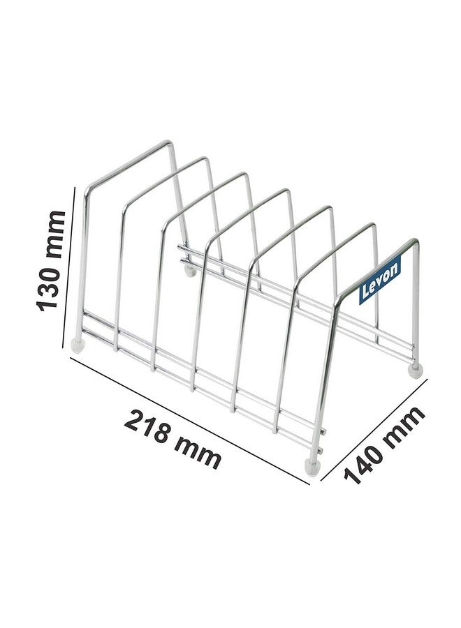LEVON Stainless Steel Plate Rack | Dish Rack | Plate Stand | Dish Stand | Lid Holder Utensil Rack for Kitchen - 6 Sections| with Anti-Rust Nano Coating - Image 3