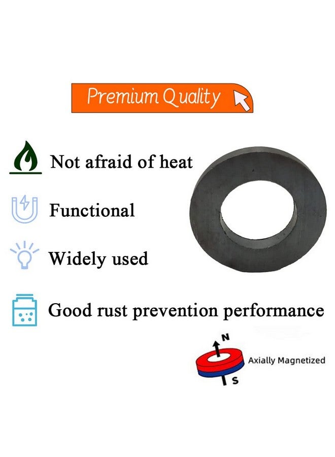 AOMAG Ferrite Ring Magnets with Holes - 1.26 Inch (32mm) Round Disc Donut Magnets for Refrigerator Fridge, Science Projects, Crafts, Around The Office (Pack of 40) - Image 4