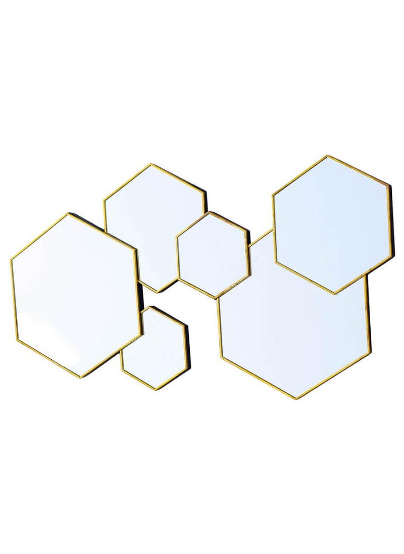 ACE - Copper Multi Hexagon Mirror Wall Décor - Image 1