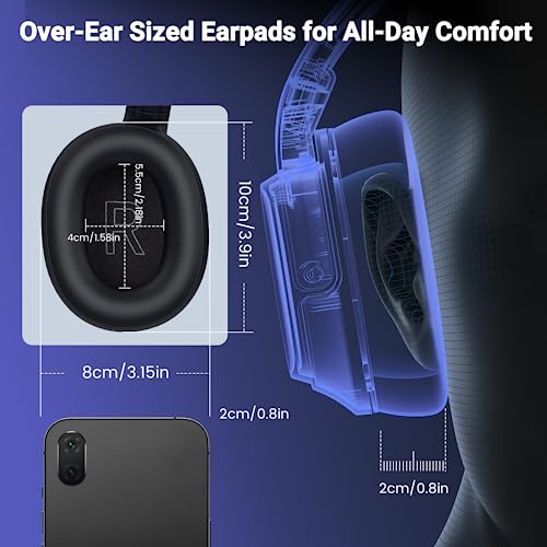 EKSA Headset with Microphone for PC, USB Computer Headsets AI-Powered Environmental Noise Cancelling Headphone with Busylight, Mic Mute Boom & Volume Control, Wired Over-Ear Headset for Laptop/Work/Office - Image 3