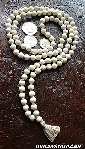 IS4A 8MM TULSI HOLY BASIL PRAYER BEADS JAPA MALA NECKLACE HAND KNOTTED - Image 5