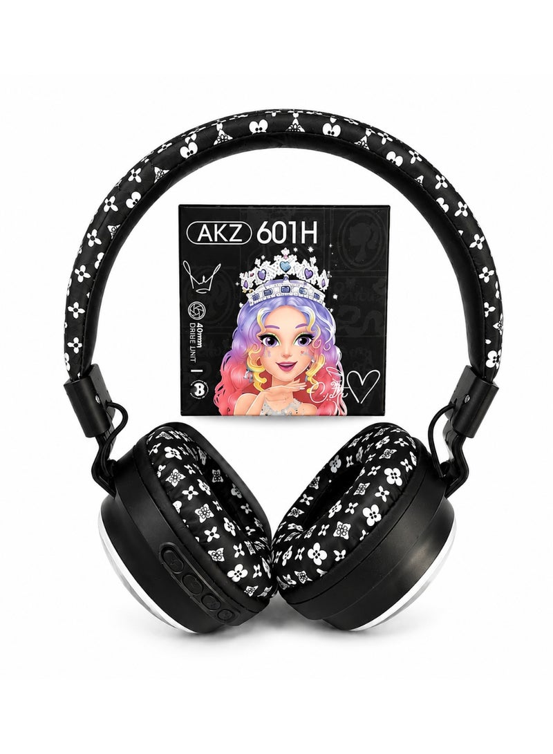 Dreamzon AKZ 601H Wireless Bluetooth Headphones | Foldable Stereo Headset with Built-in Mic | Retro Style Over-Ear Headphones - Image 1