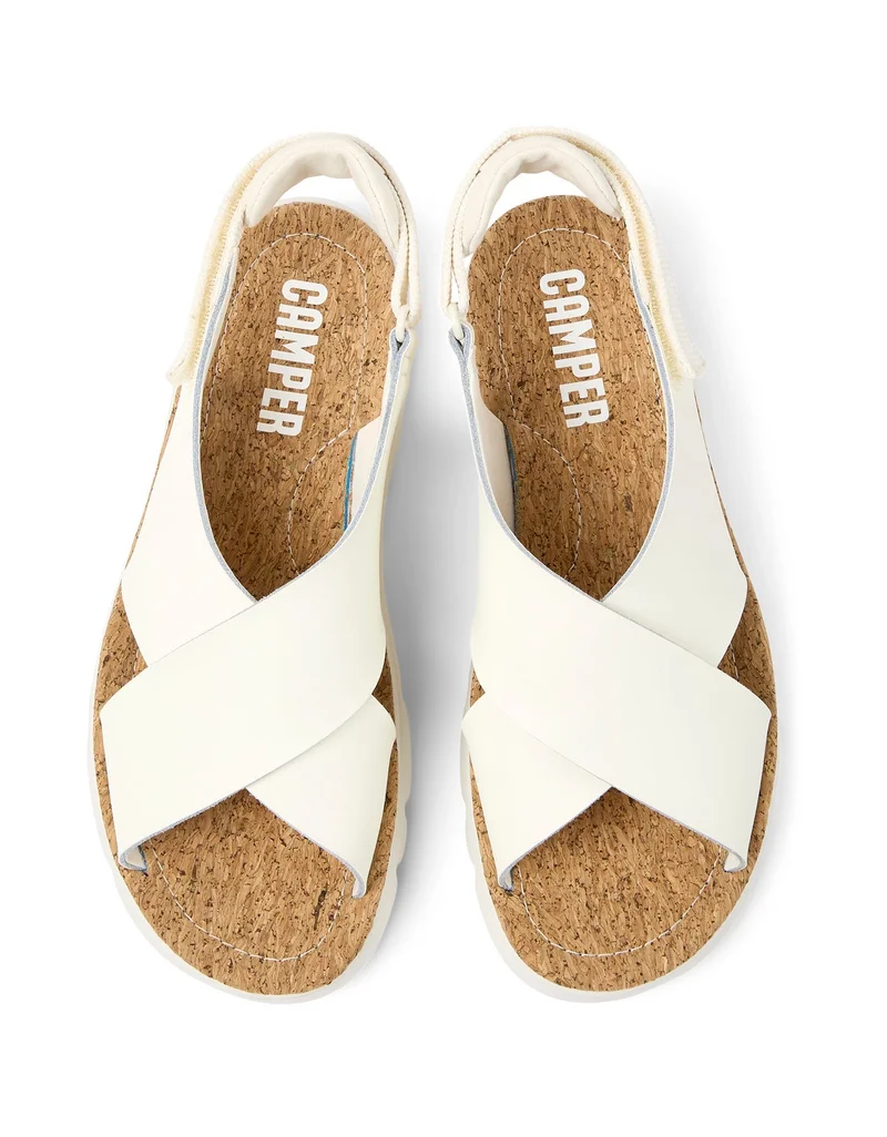 Camper White Oruga Women Flat Sandals - White for Women | Best Price UAE