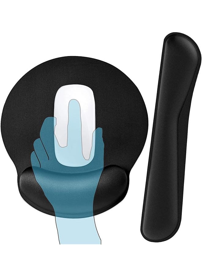 Arabest Wrist Rest Memory Foam Mouse Pad And Keyboard Wrist Rest Support For Office Computer Game Ergonomic Wrist Rest Non Slip For Easy Typing Pain Relief One Size  - Image 1