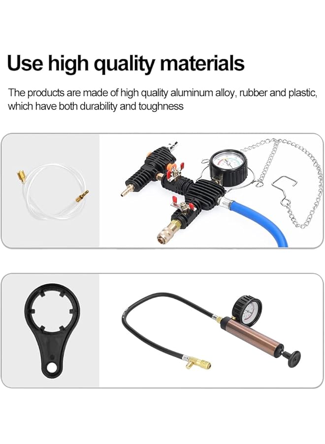 Generic Moonsh Radiator Pressure Tester Coolant Refill Kit Universal Cooling System Radiator Automotive Tank Vacuum Antifreeze Replacement Filler Belt Connector Hose (34Pcs)  - Image 4