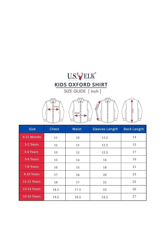 إلكة قميص أكسفورد بأكمام طويلة للأولاد | قميص كلاسيكي رسمي بأزرار للأطفال | قميص قطني بياقة - أصفر - Image 4