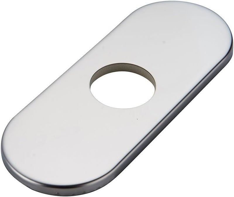 BWE 6 Inch Bathroom Vessel Vanity Sink Faucet 4" Hole Cover Deck Plate Escutcheon Chrome - Image 1