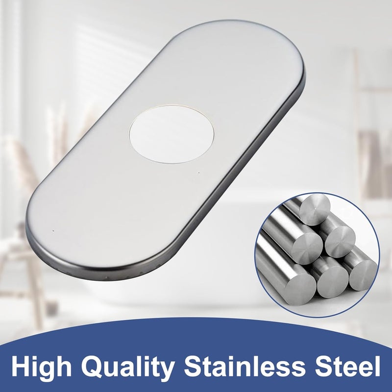 BWE 6 Inch Bathroom Vessel Vanity Sink Faucet 4" Hole Cover Deck Plate Escutcheon Chrome - Image 5