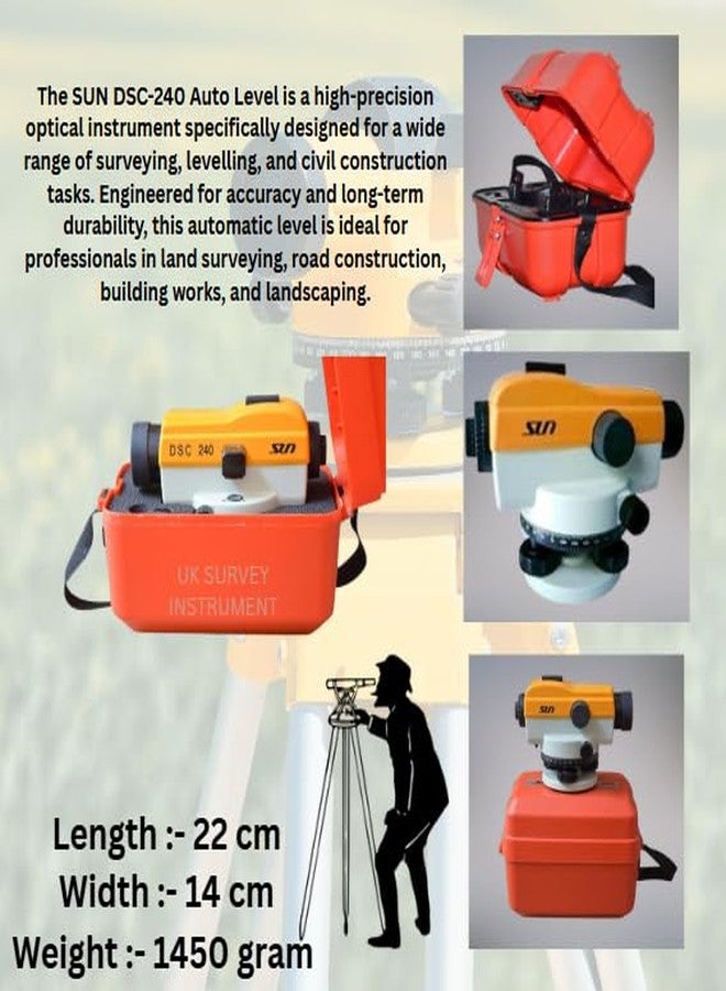UK SURVEY INST SUN DSC-240 Auto Level – Surveying, Levelling & Measuring Instrument - Image 2