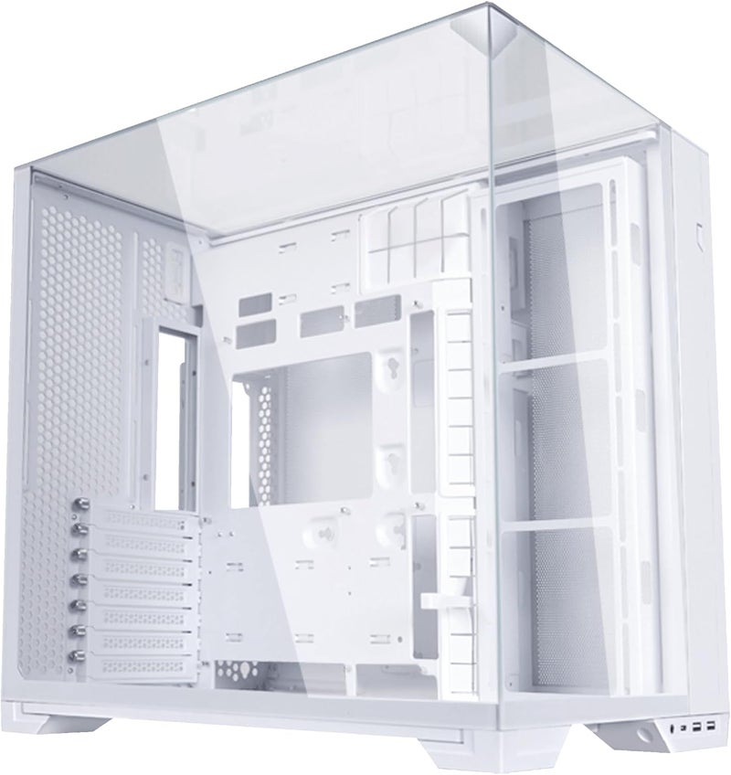 ليان لي Lian Li O11 Vision Compact صندوق كمبيوتر/خزانة ألعاب ATX Mid-Tower - أبيض | ألومنيوم وزجاج مقسى | يدعم E-ATX/Micro/Mini-ITX | دعامة مضادة لترهل GPU مثبتة مسبقًا - Image 1