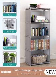 DUNISO 4 Cube Storage Organizer,Multi-Function Storage Cabinet,Closet Storage Shelves,DIY Bookshelf,Bookcase & Closet Organizer for Bedroom, Living Room, Office Space Saving & Easy Assembly  - Image 1