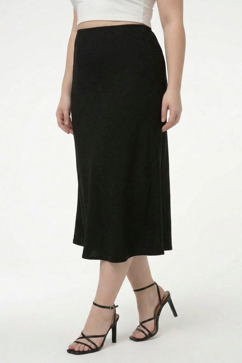 bebe Women Solid Maxi Skirt, Black - Image 3