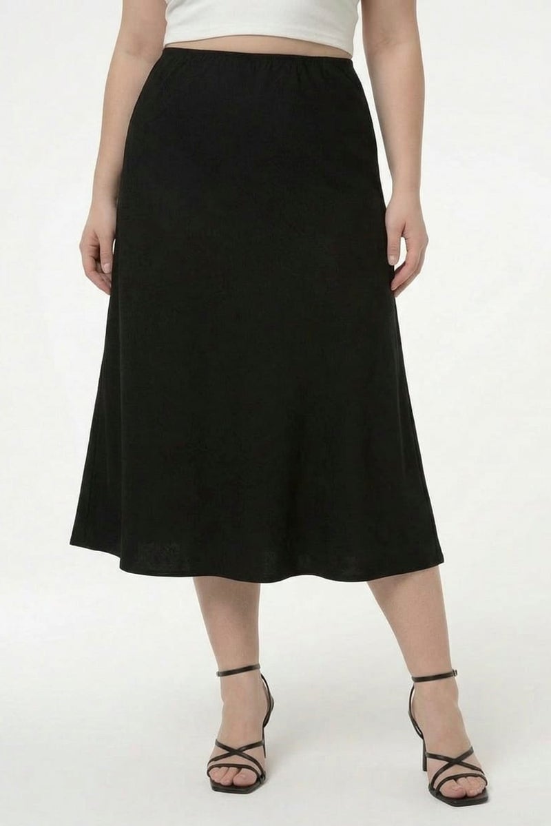 bebe Women Solid Maxi Skirt, Black - Image 1