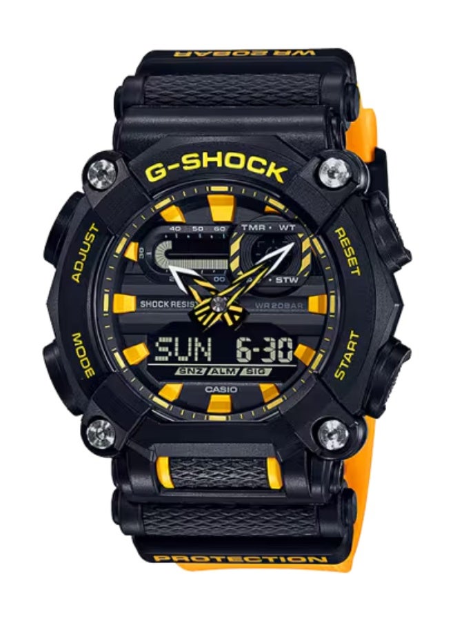 Casio G-Shock GA-900A-1A9DR Analog Digital Men's Black & Yellow Resin Watch - Image 1