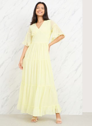 Gathered Detail Sheer Sleeves Tiered Maxi Dress - pzsku/ZD7CBDE68A75B2BE1F3B2Z/45/_/1710081623/374fb54a-a949-44c0-bc8b-7d6fdff51c4d