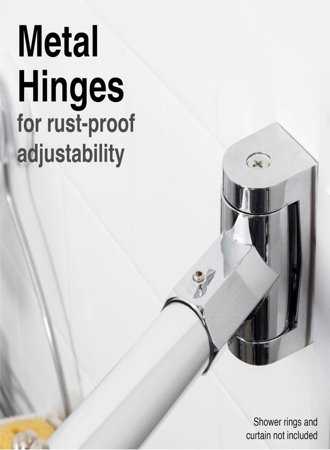 JS Jackson Supplies Single Curved Shower Rod, Metal Construction, Adjustable Between 36 to 61 Inches, Aluminum Rods and Zinc Mounting Hardware, Quality Modern Bathware, Chrome Finish - Image 4