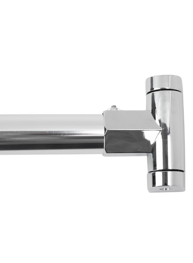 JS Jackson Supplies Single Curved Shower Rod, Metal Construction, Adjustable Between 36 to 61 Inches, Aluminum Rods and Zinc Mounting Hardware, Quality Modern Bathware, Chrome Finish - Image 1