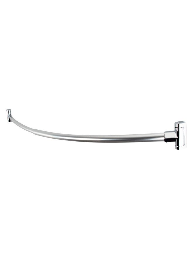 JS Jackson Supplies Single Curved Shower Rod, Metal Construction, Adjustable Between 36 to 61 Inches, Aluminum Rods and Zinc Mounting Hardware, Quality Modern Bathware, Chrome Finish - Image 2