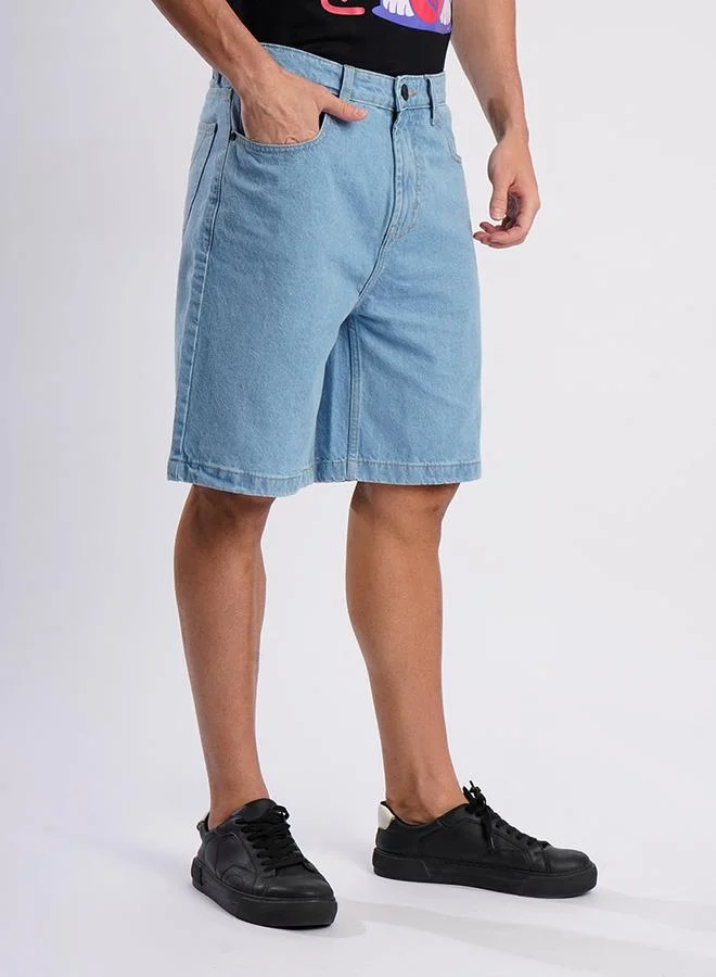 Styli Men Blue Relaxed Fit Denim Shorts By Bene Kleed