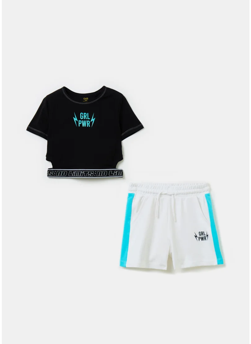 Ovs Jogging set with shorts and cut-out T-shirt