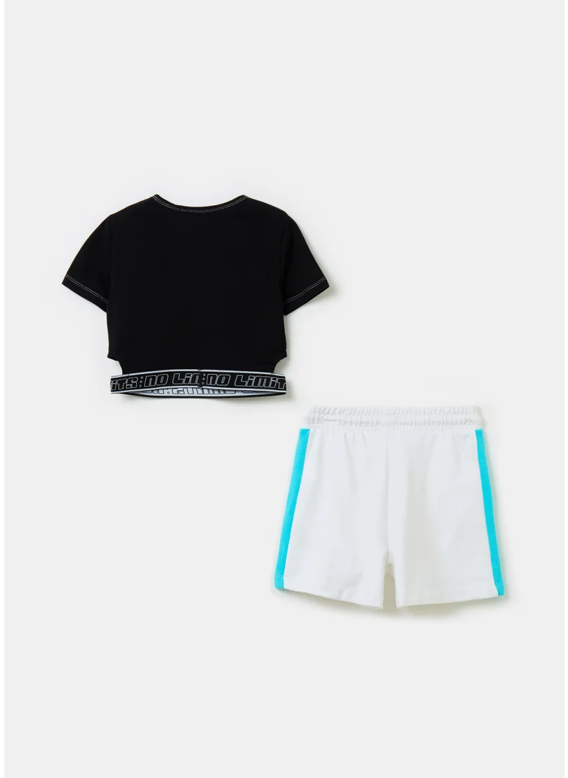 Ovs Jogging set with shorts and cut-out T-shirt