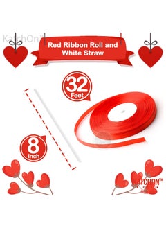 KATCHON Red White Confetti Balloons for Birthday Decorations Pack of 40  - Image 3