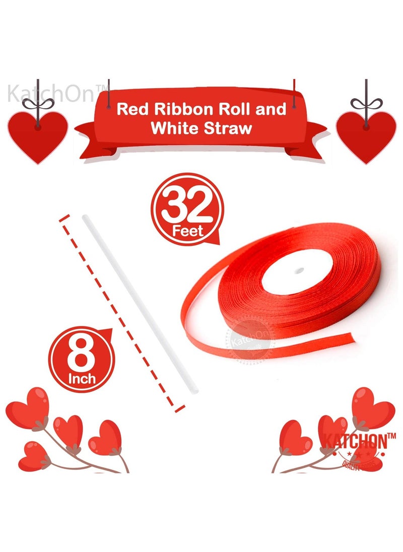 KATCHON - Red White Confetti Balloons for Birthday Decorations Pack of 40 - Image 1