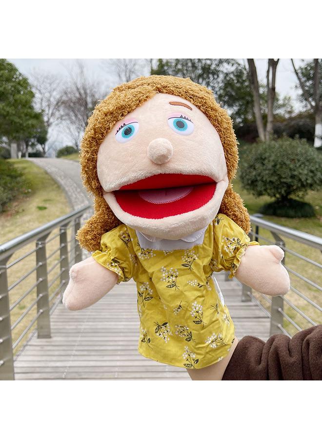 Bluejw Cross-border Plush Toy Hand Doll Grandpa And Grandma Large Mouth-opening Gloves Doll Parent-child Comfort Early Education Finger Doll  - Image 1