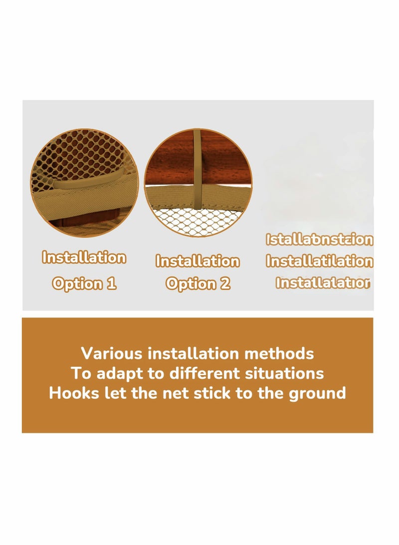 شبكة السلم للأطفال، شبكة أمان لحماية درابزين السلم للأطفال، الحيوانات الأليفة الصغيرة، الألعاب (3م*78سم، أبيض) - Image 2