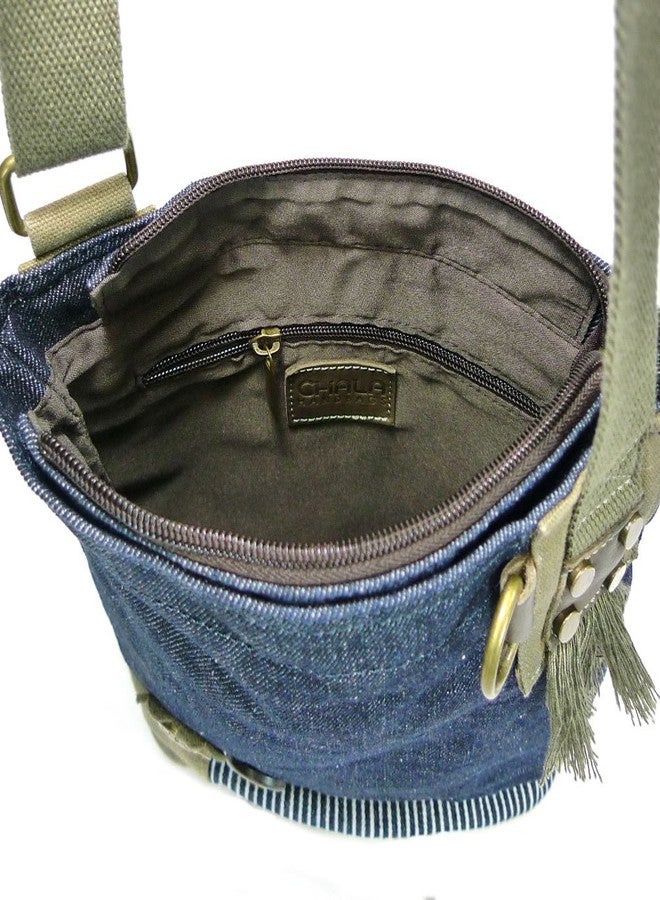 Chala Canvas Patch Cross-body Women's handbags with Dragonfly Key-Fob (Denim-Metal-DF1), Small - Image 5