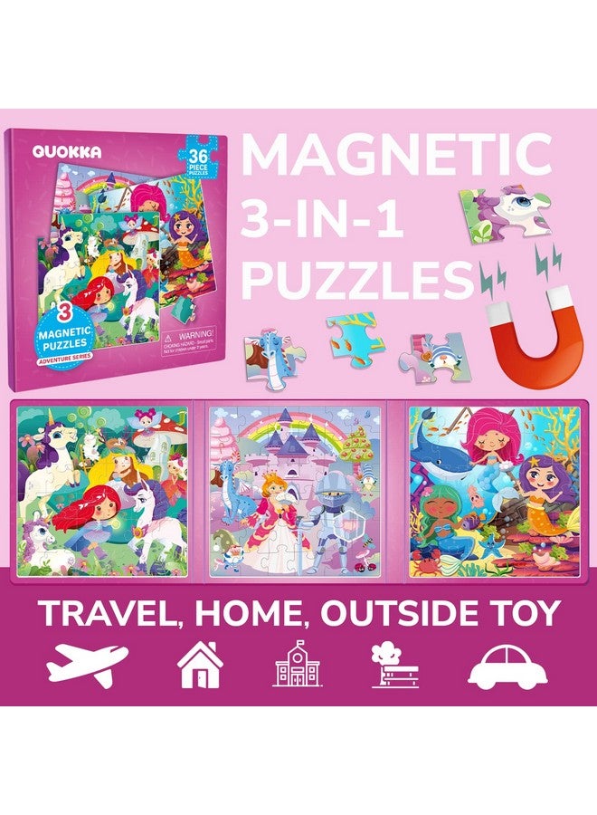 quokka ألغاز كوكّا المغناطيسية للأطفال من عمر 4-6 سنوات - 36 قطعة ألغاز سودوكو للأطفال من عمر 2-4 سنوات - ألعاب سفر للأطفال من عمر 3-5 سنوات - ألعاب سفر للأطفال على شكل أميرة وحيد القرن وحورية البحر - ألعاب رحلات بالسيارة والطائرة - Image 2