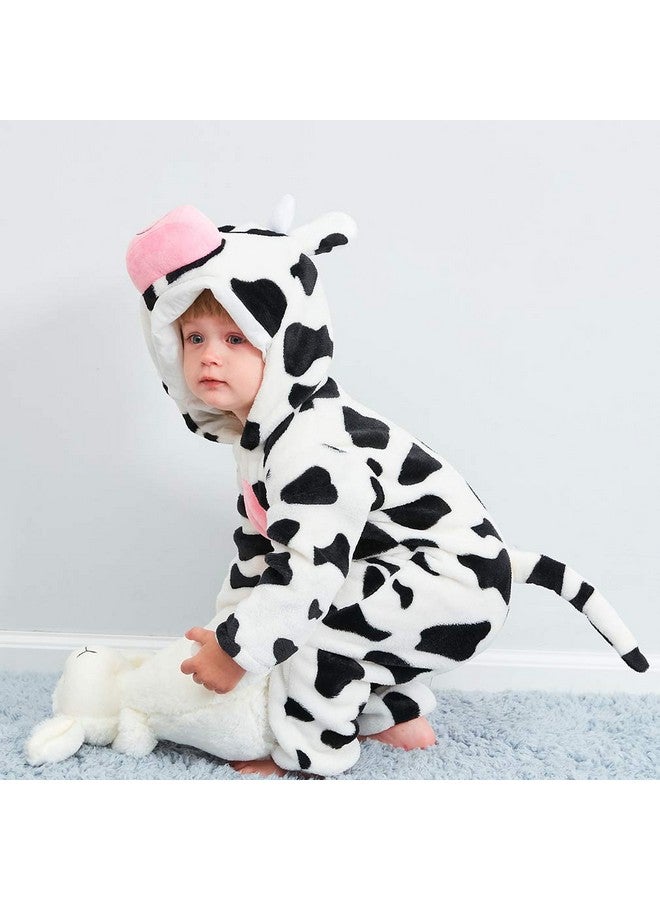 MICHLEY MICHLEY Unisex Baby Boy Girl Hooded Romper Winter Animal Cosplay Jumpsuit Outfits, Cow, 19-24months, Size 100 - Image 4