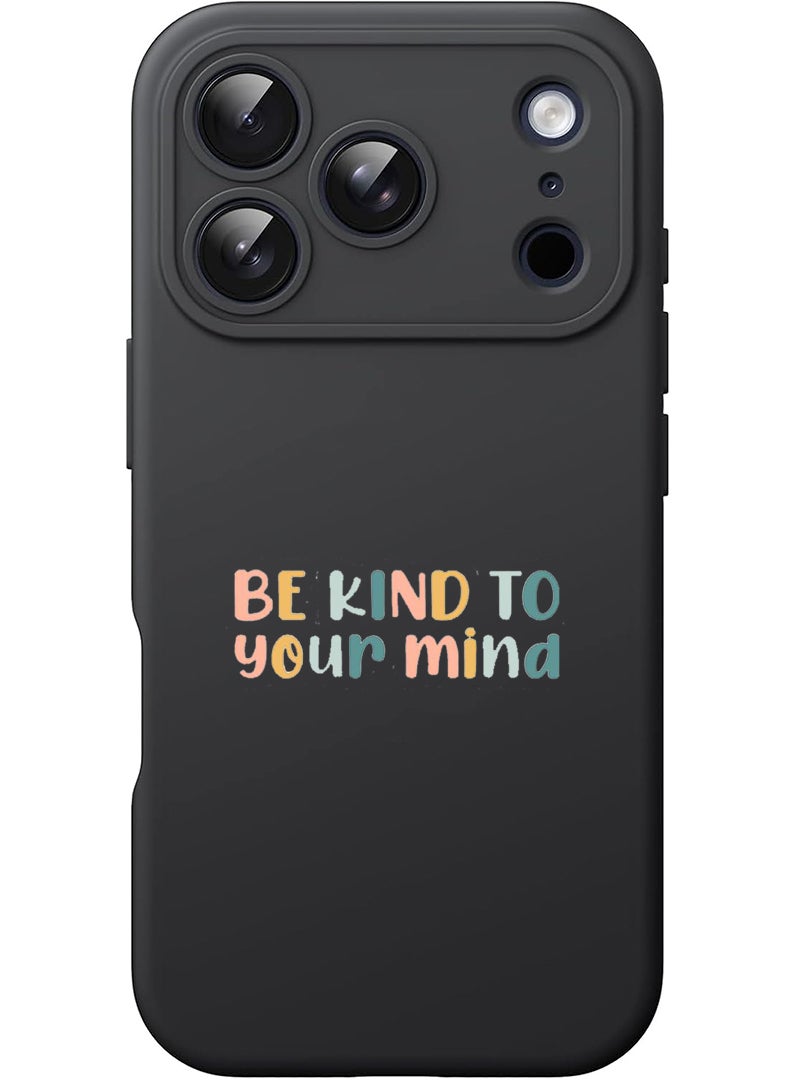 Theodor Protective Slim Fit Case Liquid Silicone Cover with Full Body Protection Anti-Scratch Shockproof Case For Apple iPhone 17 Pro Max (Black) Be kind - Image 1