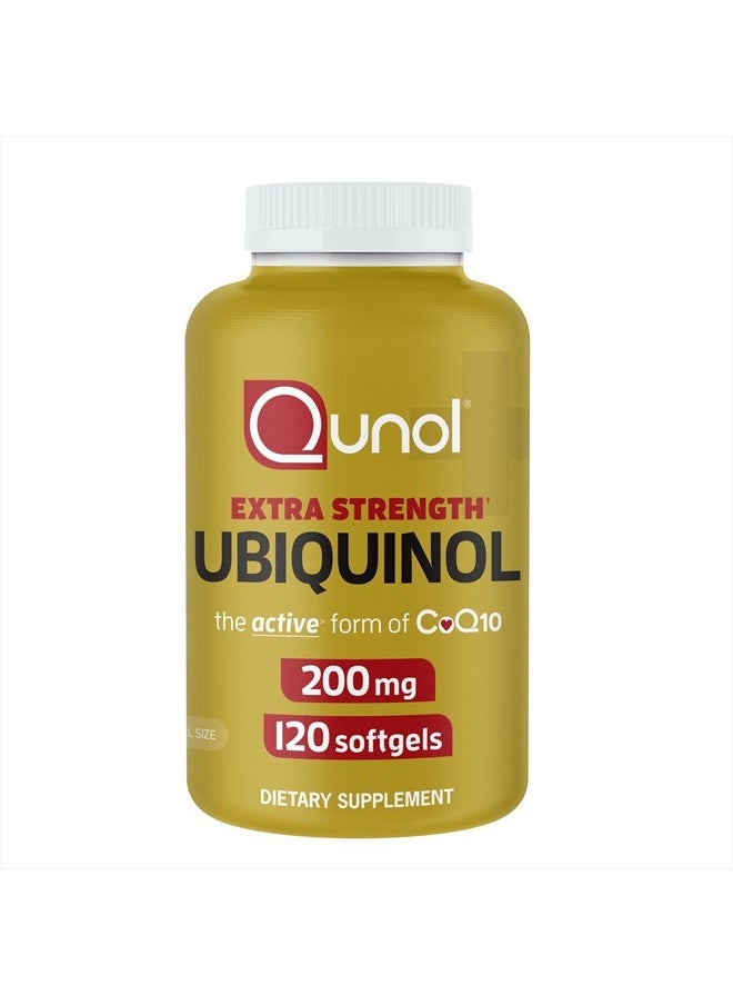 Qunol Ubiquinol CoQ10 200mg Softgels, Powerful Antioxidant for Heart and Vascular Health, Essential for Energy Production, Natural Supplement Active Form of CoQ10, 120ct Softgels  - Image 1
