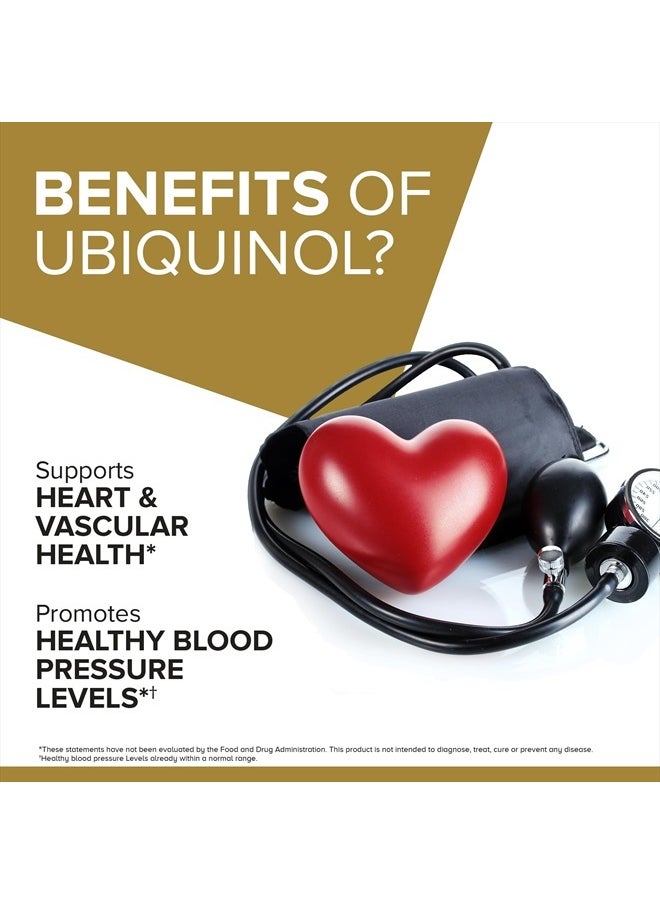 Qunol Ubiquinol CoQ10 200mg Softgels, Powerful Antioxidant for Heart and Vascular Health, Essential for Energy Production, Natural Supplement Active Form of CoQ10, 120ct Softgels  - Image 2