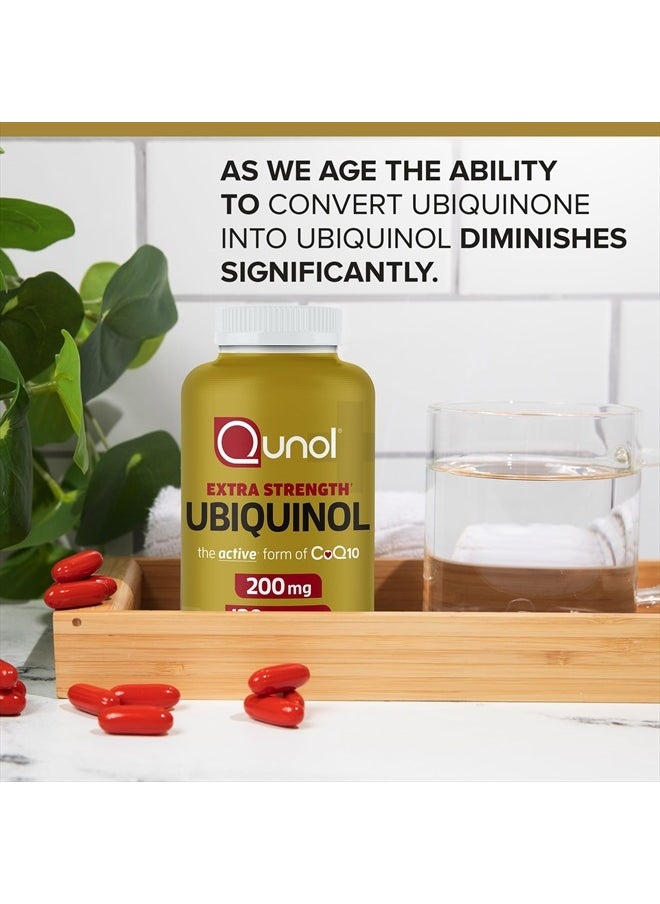 Qunol Ubiquinol CoQ10 200mg Softgels, Powerful Antioxidant for Heart and Vascular Health, Essential for Energy Production, Natural Supplement Active Form of CoQ10, 120ct Softgels  - Image 4