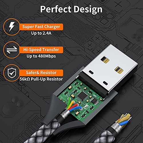 JXMOX Mini USB Cable, (3.3ft 2 Pack) USB 2.0 Type A Male to Mini B Charging Cord Compatible with Hero 3+, PS3 Controller, Digital Camera, Dash Cam, MP3 Player, Garmin Nuvi GPS, GPS Receiver - Image 5