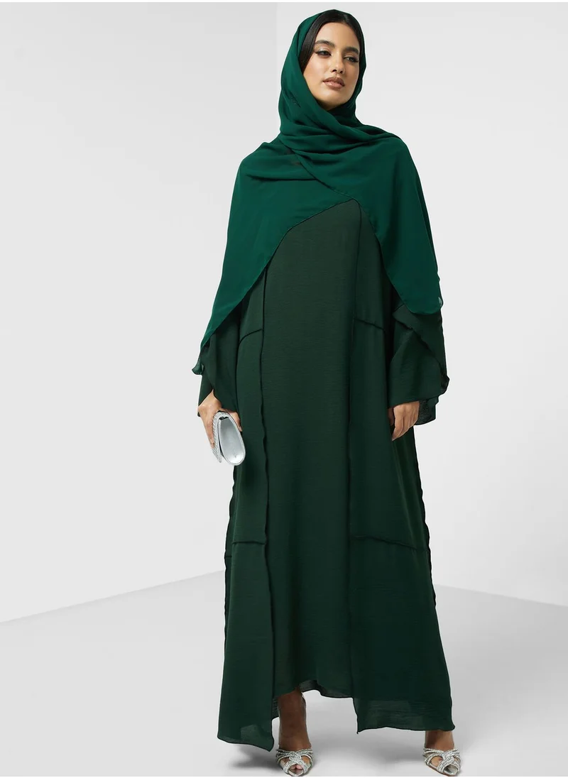 hayas closet Flared Sleeve Open Abaya